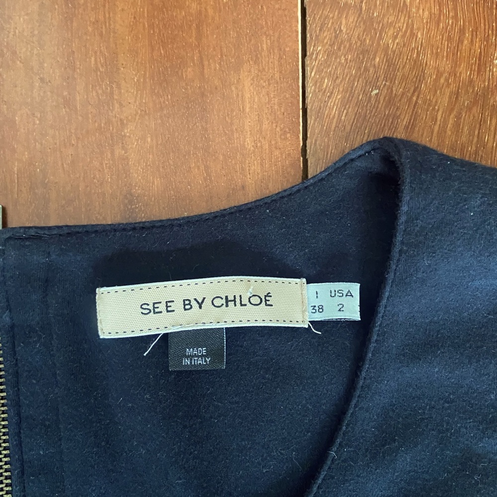 See By Chloe, Mini Silk Black Dress, size 2 - Picture 7 of 8
